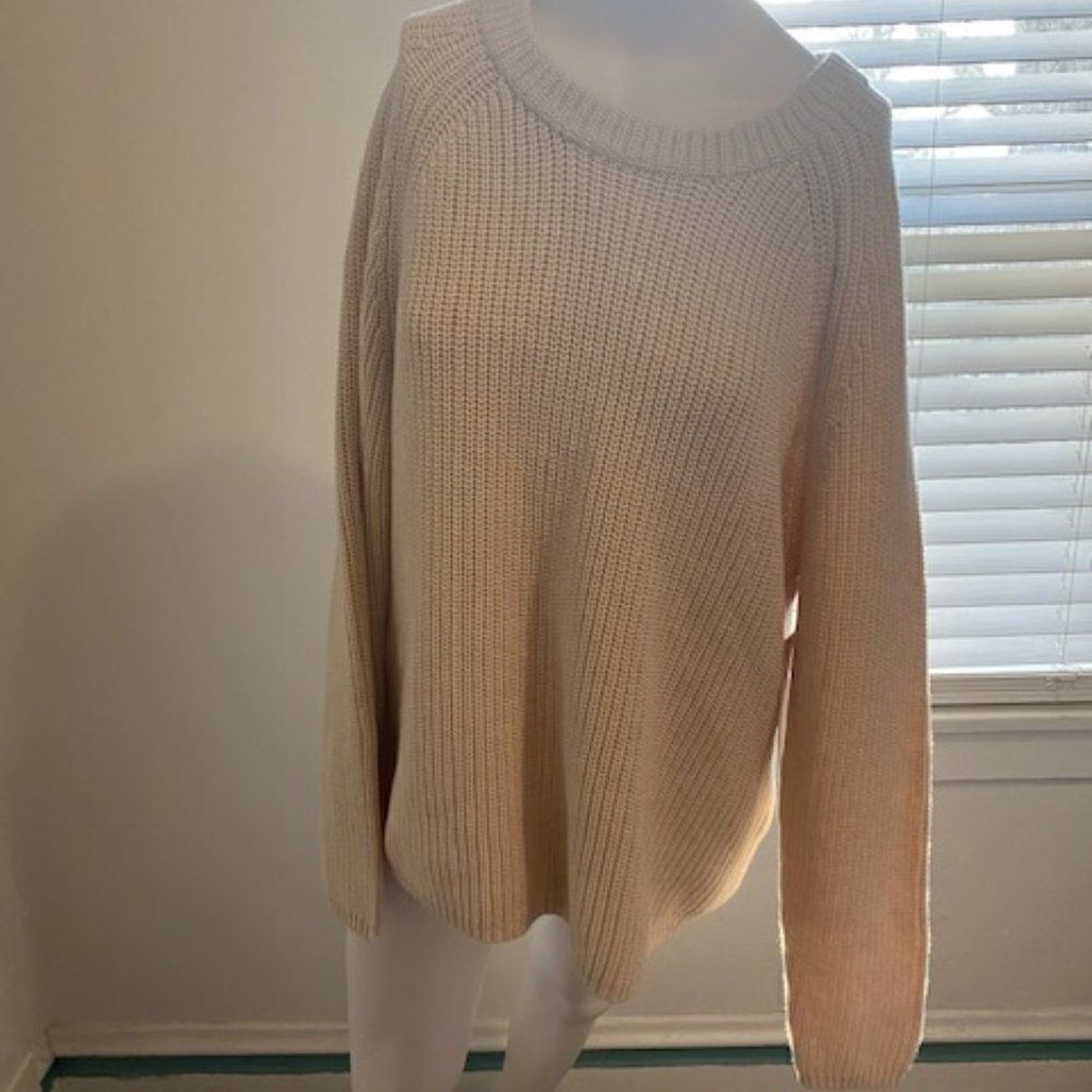 Aqua Curve ECRU Melande Beige Cable knit sweater, size 2X